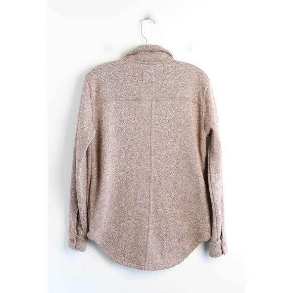 Thread & Supply Comfort Fleece Shirt Jacket Brown Shacket Cozy Knit thick S new - Picture 3 of 11